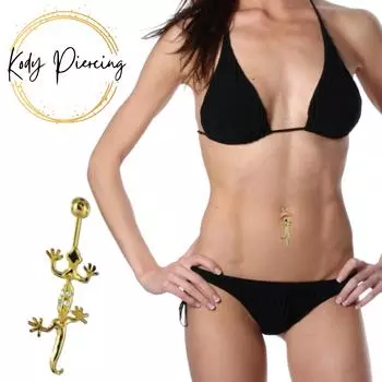 KODY ПИРСИНГ 18-каратное позолоченное пирсинг пупка Саламандра 8 мм - качественный пирсинг