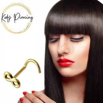 KODY ПИРСИНГ Ювелирные изделия для пирсинга носа из желтого золота 14 карат с узором бесконечности