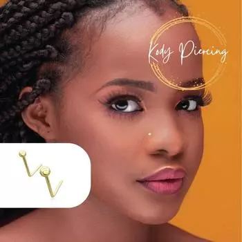 KODY ПИРСИНГ Стержень L из 14-каратного золота с твердым шариком диаметром 2 мм