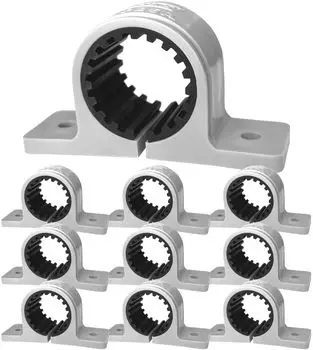 Koei Kasei Resin Saddle 26mm PVC Pipe Pipe Fixing Wall Light 10 Vibration-Dampening Bands, VP20, Brackets, Mount, Gray, Pieces, KFBS01B-1302