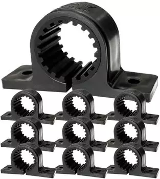 Koei Kasei Резиновый хомут для крепления труб к стене, наружный, антивибрационный, 40 мм, кронштейны, крепежные элементы, применение, легкий, набор из 10 штук, черный, чёрный