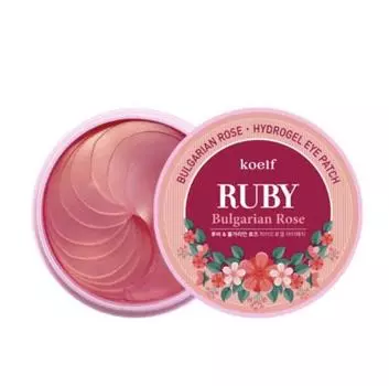 [KOELF] Гидрогелевые патчи для век с рубиновой пудрой и розой, 60шт 1pcs