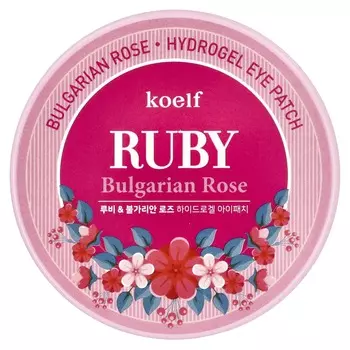 Koelf, Ruby Bulgarian Rose Hydrogel Eye Patches, 60 Pieces