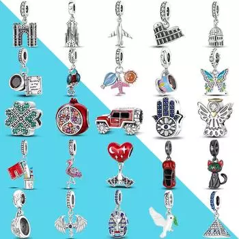 Кофе и книги висячие подвески из серебра 925 пробы бусины клевера красный автомобиль подходят оригинальный браслет-подвеска DIY ювелирные изделия подарок для друга