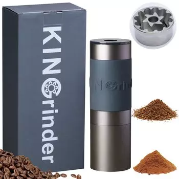 Кофе KINGrinder K2 с внутренним размером частиц, коническим металлическим лезвием для превосходной максимальной производительности 25 г Ручная мельница, 140-ступенчатая регулировка, однородность,