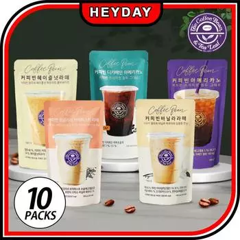 [Кофе в зернах] Холодный кофе 10 упаковок (5 тип) Корейский кофе Растворимый кофе Плоские пакетики Американо Кофе Vanilla Latte 190ml x 10P