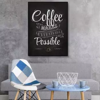 Кофе Забавный принт с цитатами Кафе Wall Art Ретро Плакат Декор Мел Доска Стиль Искусство Картина на холсте Кофейня Настенная картина 21cm30cm NoFrame
