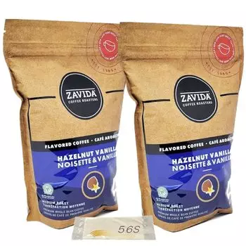 Кофе Zavida со вкусом лесного ореха и ванили, цельные бобы 907 г, 2 шт. Costco