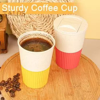 Кофейная чашка, 380 мл, пищевой материал, устойчивый к высоким температурам, толстая герметичная дорожная кружка с защитой от трещин и крышкой, многоразовый нескользящий рукав для улицы 380ML красный