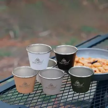 Кофейная чашка 50 мл, мини-пинтовая кружка из нержавеющей стали, дорожная пивная кружка, штабелируемая металлическая чашка для чая, для питья на открытом воздухе, аксессуары для бара белый