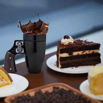 Кофейная чашка для мужчин и женщин, новинка, эргономичная кружка с ручкой-револьвером, керамическая кружка для чая, чашка для питья