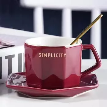 Кофейная чашка и тарелка в скандинавском стиле, набор из двух предметов, однотонная окрашенная золотая керамическая чашка, чашка для воды, чашка для послеобеденного чая, молока