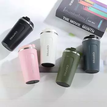 Кофейная чашка из нержавеющей стали на 510 мл, герметичный термос, кофейная чашка с двойными стенками, термос, молоко, чай, вода, посуда для туристического автомобиля 1 шт. 510ml розовый