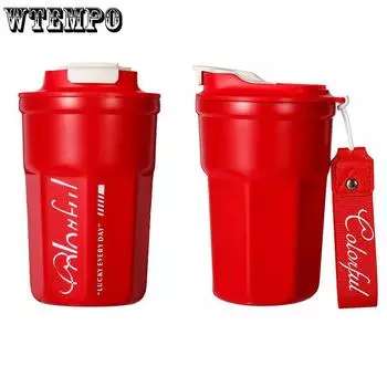 Кофейная чашка, портативный термос, термос объемом 400 мл, портативная термос-чашка из нержавеющей стали, бутылка для воды, кружка для чая, офисный термос 400ML белый