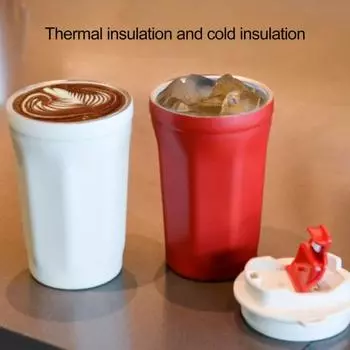 Кофейная чашка с ремешком большого калибра, морозостойкая, холодная, высокая термостойкость, летняя кофейная кружка красный