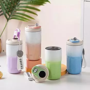 Кофейная чашка Тепло- и холодоизоляция Нержавеющая сталь 316 Женская красивая чашка для воды с дофамином Интеллектуальный дисплей температуры Портативная удобная чашка 420ml