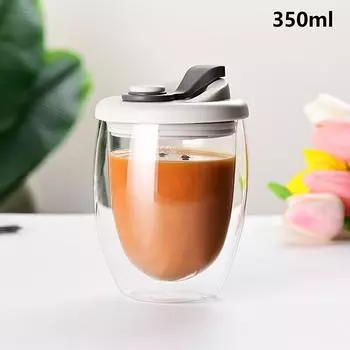 Кофейная чашка Tiki Lovely Cups Кофейная посуда Чайная посуда Стеклянная посуда с двойными стенками Стеклянная кружка Портативная посуда для питья Посуда для кухни и столовой