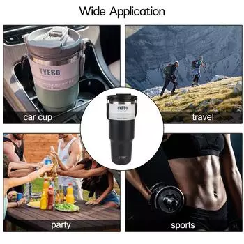 Кофейная кружка 30 унций 900 мл с вакуумной изоляцией из нержавеющей стали 304, дорожный спортивный чайник большой емкости с двойными стенками, термос-чашка 900ML чёрный