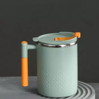 Кофейная кружка, автомобильный стакан, герметичная чашка 400 мл из нержавеющей стали с изоляцией и ручкой для дома зелёный