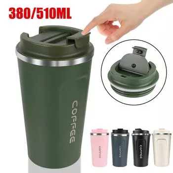 Кофейная кружка Leak_Proof Travel Thermo Cup 380/510 мл Двойная нержавеющая сталь Термокружка для кафе Автомобильный термос кружка для чая Вода Кофе 301-400ml