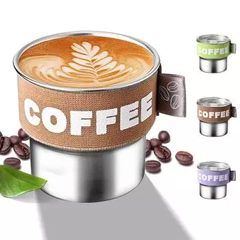 Кофейная кружка Leeseph, многоразовая дорожная кофейная кружка из нержавеющей стали с герметичной крышкой, кофейная чашка для кемпинга и пеших походов 301-400ml