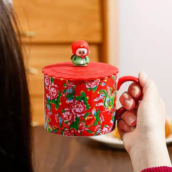 -Кофейная кружка, парная посуда для напитков, ручная работа, чашка для молока, чашка для чая для дома, свадьбы, магазина, красный