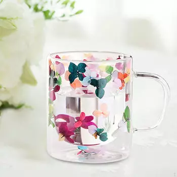 Кофейная кружка с двойными стенками, стаканы для питья, термостойкая прозрачная стеклянная чашка емкостью 250 мл, чашка для