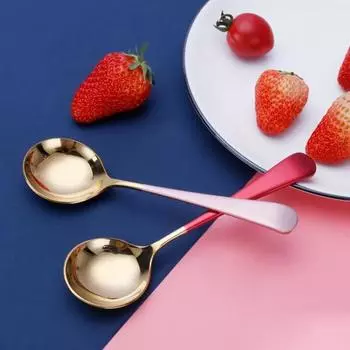 Кофейная ложка, экологически чистая нержавеющая сталь, ложка для горячего питья, столовые приборы, общежитие чёрный/золотой