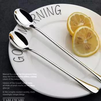 Кофейная ложка из нержавеющей стали, креативная чайная ложка с длинной ручкой, десертная ложка для закусок, мини-ложки для мороженого, посуда, кухонные инструменты