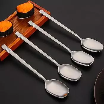 Кофейная ложка из нержавеющей стали, креативная чайная ложка с длинной ручкой, десертная ложка для закусок, мини-ложки для мороженого, посуда, кухонные инструменты