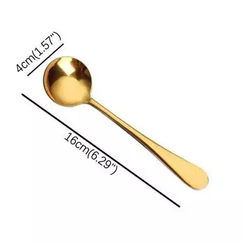 Кофейная ложка из нержавеющей стали с круглой головкой и длинной ручкой для перемешивания мороженого, десертная ложка для смешивания меда, украшение кухонной посуды серебряный
