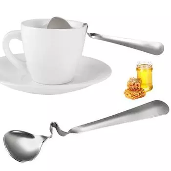 Кофейная ложка из нержавеющей стали S-образная длинная ручка Многофункциональная посуда Пищевая десертная ложка Инструмент для перемешивания меда Кухонные принадлежности Spoon