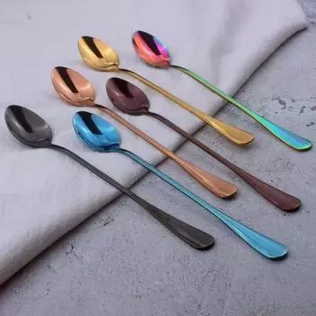 Кофейная ложка из пищевой нержавеющей стали, устойчивая к коррозии, столовые приборы, декор для дома Cone Shape разноцветный