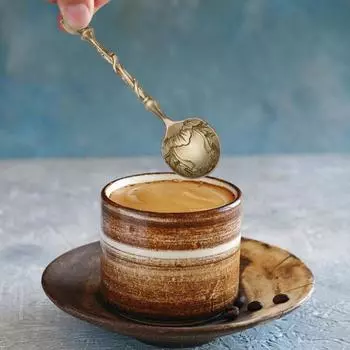 Кофейная ложка, резная чайная ложка, винтажная европейская дворцовая посуда, десертные ложки для кухни серебряный