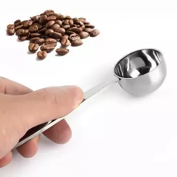 Кофейная ложка с двумя головками и длинной ручкой из нержавеющей стали для пищевого кофе для дома серебряный