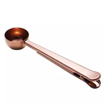 Кофейная ложка с зажимом, многофункциональная кофейная ложка для запечатывания пакетов (Красная роза)