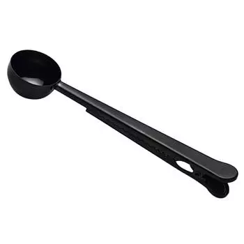 Кофейная ложка с зажимом, многофункциональная кофейная ложка для запечатывания пакетов (черный)