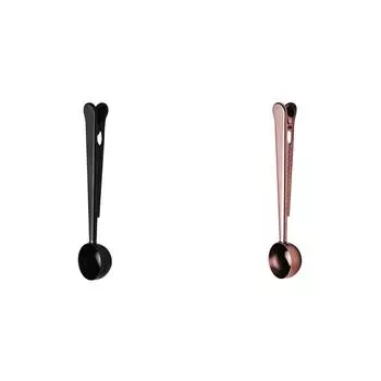 Кофейная ложка с зажимом, многофункциональная кофейная ложка для запечатывания пакетов (черный)