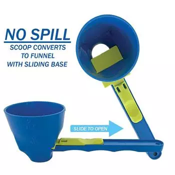 Кофейная ложка, выдвижная воронка, 2 в 1, выдвижная мерная ложка, воронка, совок для протеинового порошка, воронка для пудры синий
