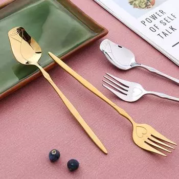 Кофейная ложка, зеркальная полировка, красочные цвета, креативные прочные ретро-вилки, десертная ложка из нержавеющей стали, легкая роскошная ложка