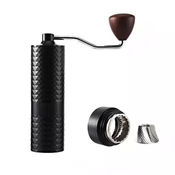 Кофейная мельница для молотого кофе Coffee Space Ручная кофемолка с функцией регулировки внутренней шероховатости Коническое лезвие 7 из нержавеющей стали высокой твердости чёрный