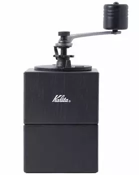 Кофейная мельница Kalita Деревянная ручная мельница Ручная черная кубическая мельница # 42165 Антикварная кофемолка Маленькая регулируемая помола для кемпинга на открытом воздухе с крышкой