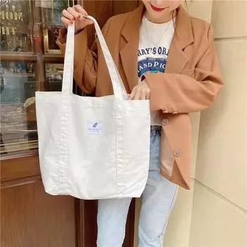 Кофейная простая однотонная маленькая свежая литературная ретро женская сумка через плечо Mori из холста сумка-тоут