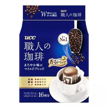 Кофейная смесь капельного кофе UCC Artisan Coffee с мягким вкусом, 16 чашек x 3