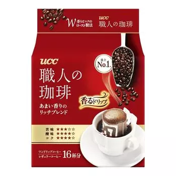 Кофейная смесь UCC Artisan Coffee Drip, сладкие ароматизированные, 16 чашек x 3