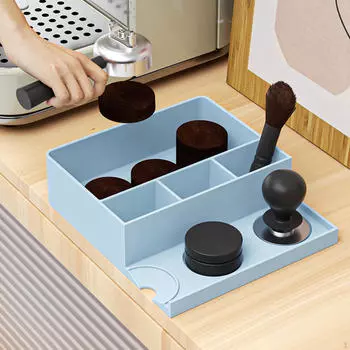 Кофейная станция для темпинга эспрессо с легкоочищаемым ноком светло-синий