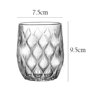 Кофейная стеклянная кружка Прозрачные стаканы для питья для сока, воды, с цветочной резьбой, кофейная чашка, кухонный аксессуар, походная посуда, кружки 310ml