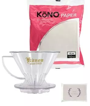 Кофейная воронка MDK-41 в стиле KONO, кофейный фильтр MD-45 в комплекте (для 4 человек) Оригинальное бумажное полотенце (8 листов, сложенных в 4 листа)