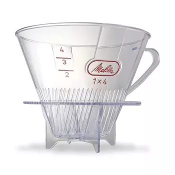 Кофейная воронка Melitta на 4~8 чашек, прозрачный фильтр 1x4 с мерной ложкой, пластик CF-T 1x4