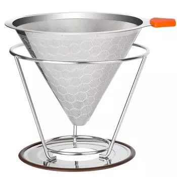 Кофейная воронка Smilemoon, кофейное капельное оборудование, 2-слойный сетчатый фильтр из нержавеющей стали, отдельный тип, медленный капельный кофейный фильтр, конический, легкий, для чашек